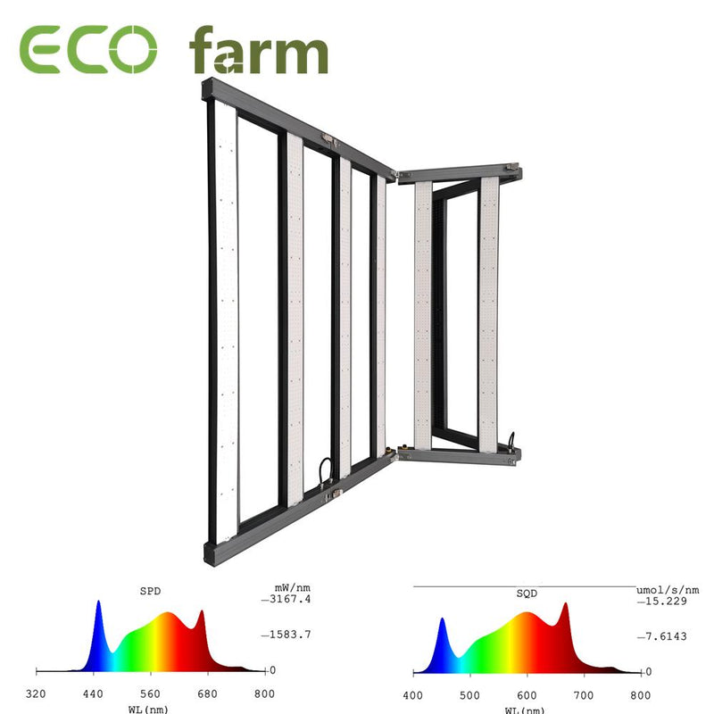 ECO Farm 780W/960W Barras de Luz LED Cultivo Regulable Plegable de Ciclo Completo