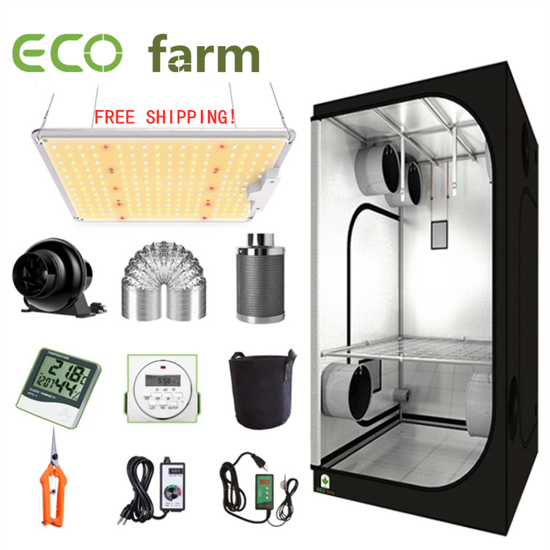 ECO Farm 2'x2' Kit Completo de Armario de Cultivo Hidropónico - 110W LM301B Quantum Board Impermeable
