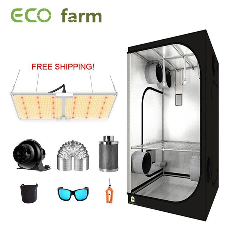 ECO Farm 3'x3' Kit Esencial de Armario de Cultivo de Hidroponía  - 220W LED Quantum Board Impermeable con Chips Samsung 301B