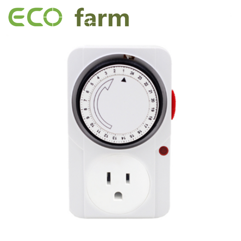 ECO Farm Temporizador Digital de Luz de Cultivo Conectado a Tierra de 24 Horas para Invernadero Hidropónico