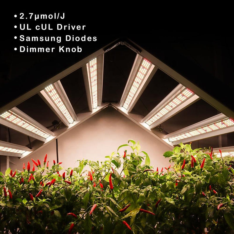 ECO Farm SP Series 420W/630W/840W Luz LED Cultivo Regulable con Chips Samsung Barras de Luz Plegables
