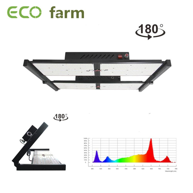 ECO Farm 480W LED Quantum Board Luz de Cultivo Plegable con Chips Samsung LM301B/301H y Driver Meanwell Control de UV+IR por Separado Espectro Completo